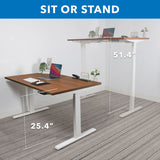 Standing Desk - Ultimate Dual Motor Electric Standing Desk with 55" Tabletop - White Base - Mount-It! -