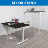 Standing Desk - Ultimate Dual Motor Electric Standing Desk with 55" Tabletop - White Base - Mount-It! -