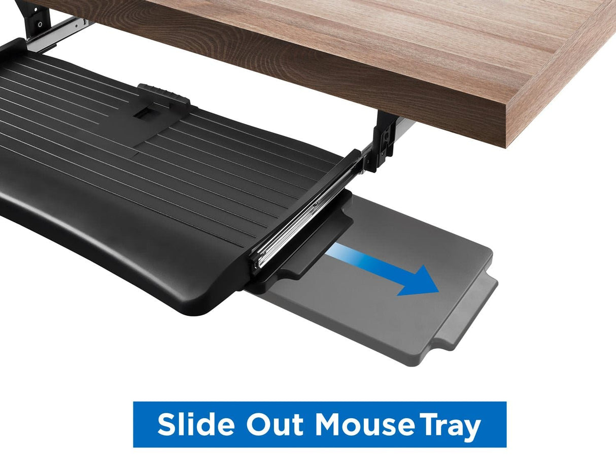 Keyboard Trays/Mounts - Under Desk Keyboard Drawer with Mouse Platform - Mount-It! - MI-7136