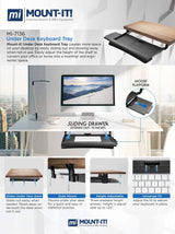 Keyboard Trays/Mounts - Under Desk Keyboard Drawer with Mouse Platform - Mount-It! - MI-7136