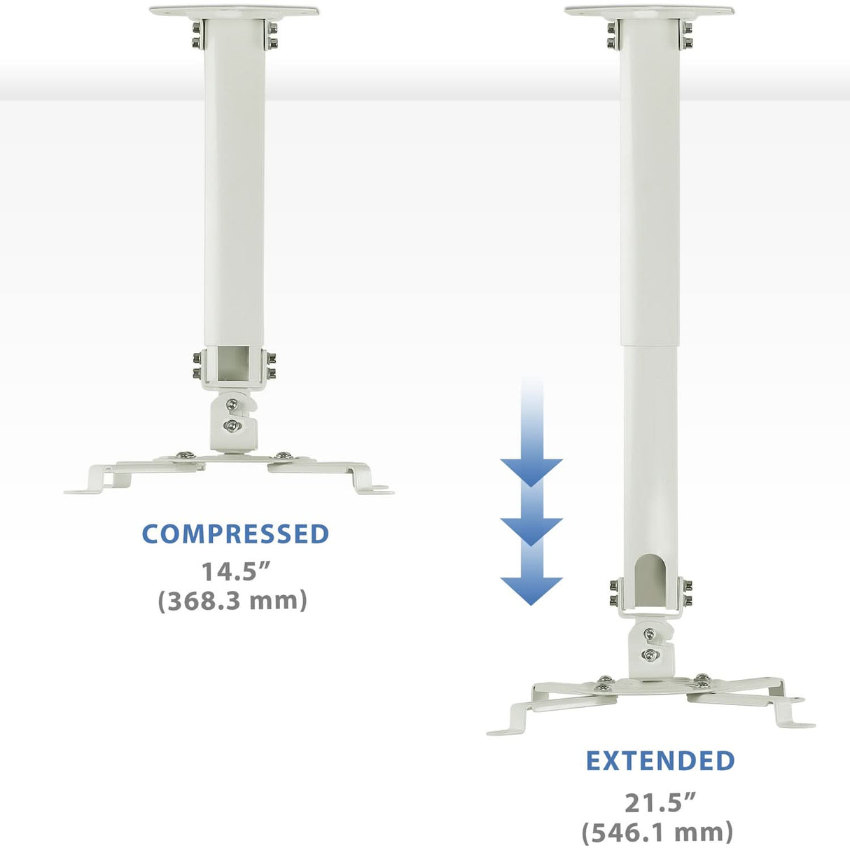 Projector Mount - Universal Projector Ceiling Mount - White - Mount-It! - MI-606B