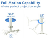 Projector Mount - Universal Projector Ceiling Mount - White - Mount-It! - MI-606B