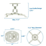 Projector Mount - Universal Projector Ceiling Mount - White - Mount-It! - MI-606S