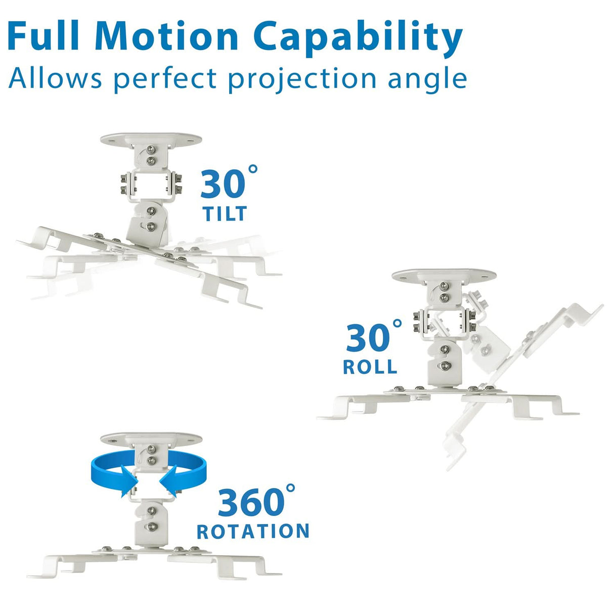 Projector Mount - Universal Projector Ceiling Mount - White - Mount-It! - MI-606S