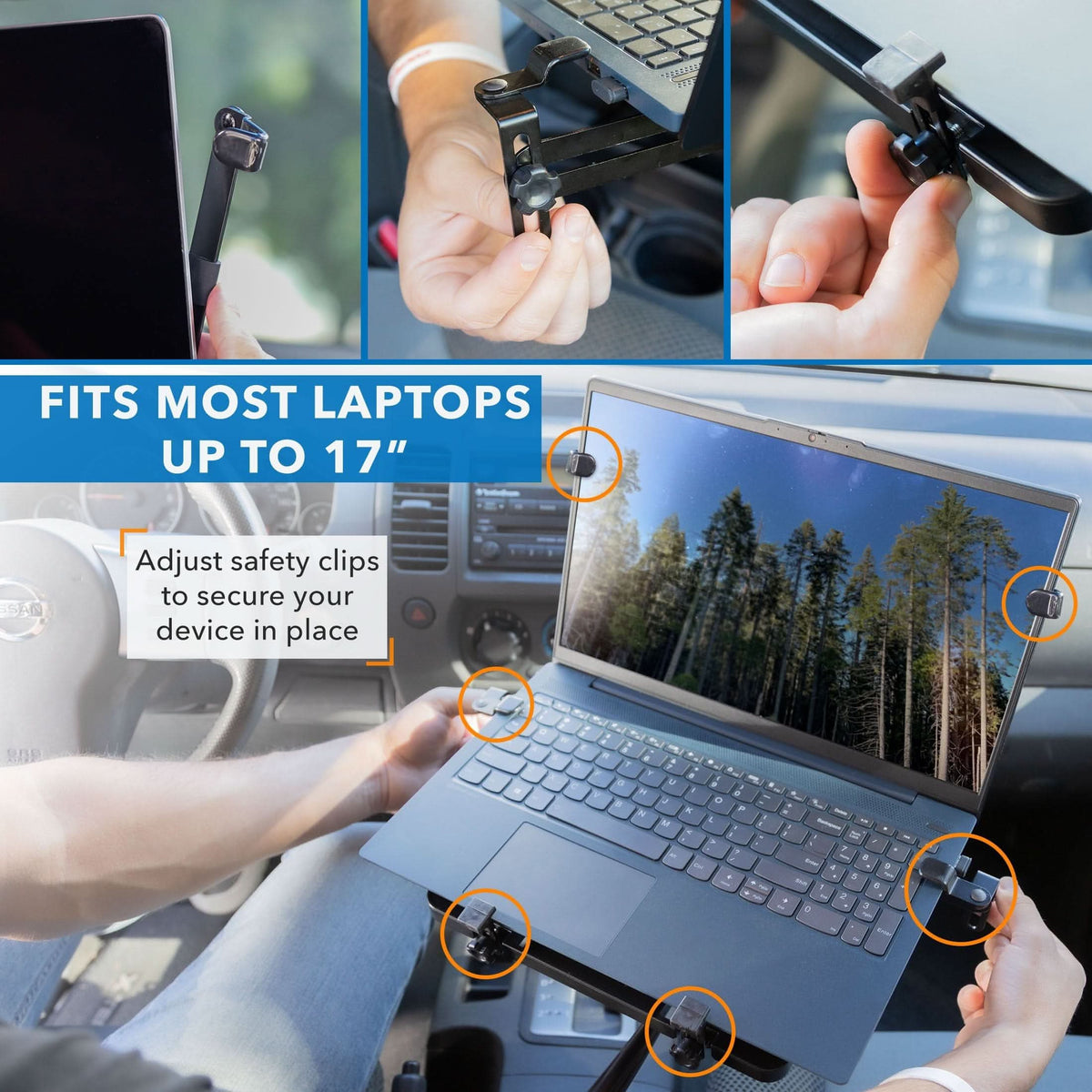 Computer Mount Devic Mount-It! Vehicle Laptop Mount with Universal Base - Mount-It! | MI-528