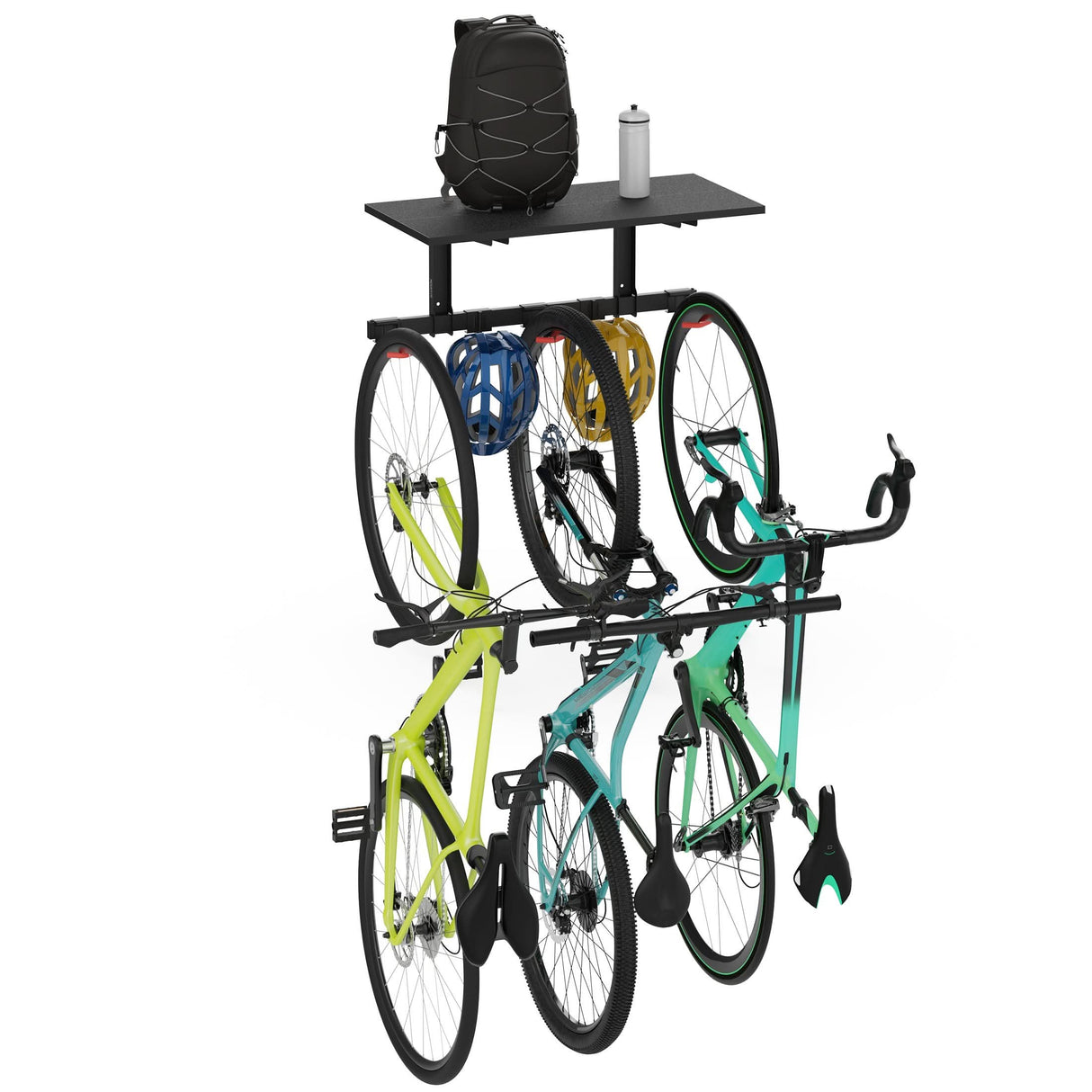 Bicycle Mount - WheelsUp Series Bike Wall Mount with Shelf for 3 Bikes - Mount-It! - MI-9023