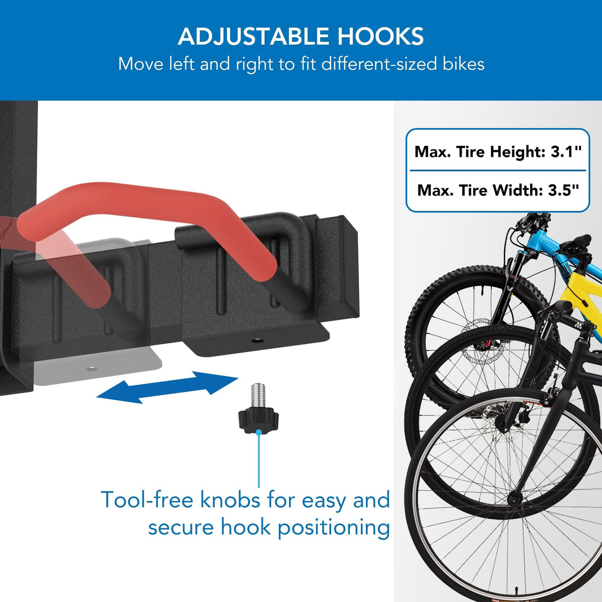 Bicycle Mount - WheelsUp Series Bike Wall Mount with Shelf for 3 Bikes - Mount-It! - MI-9023