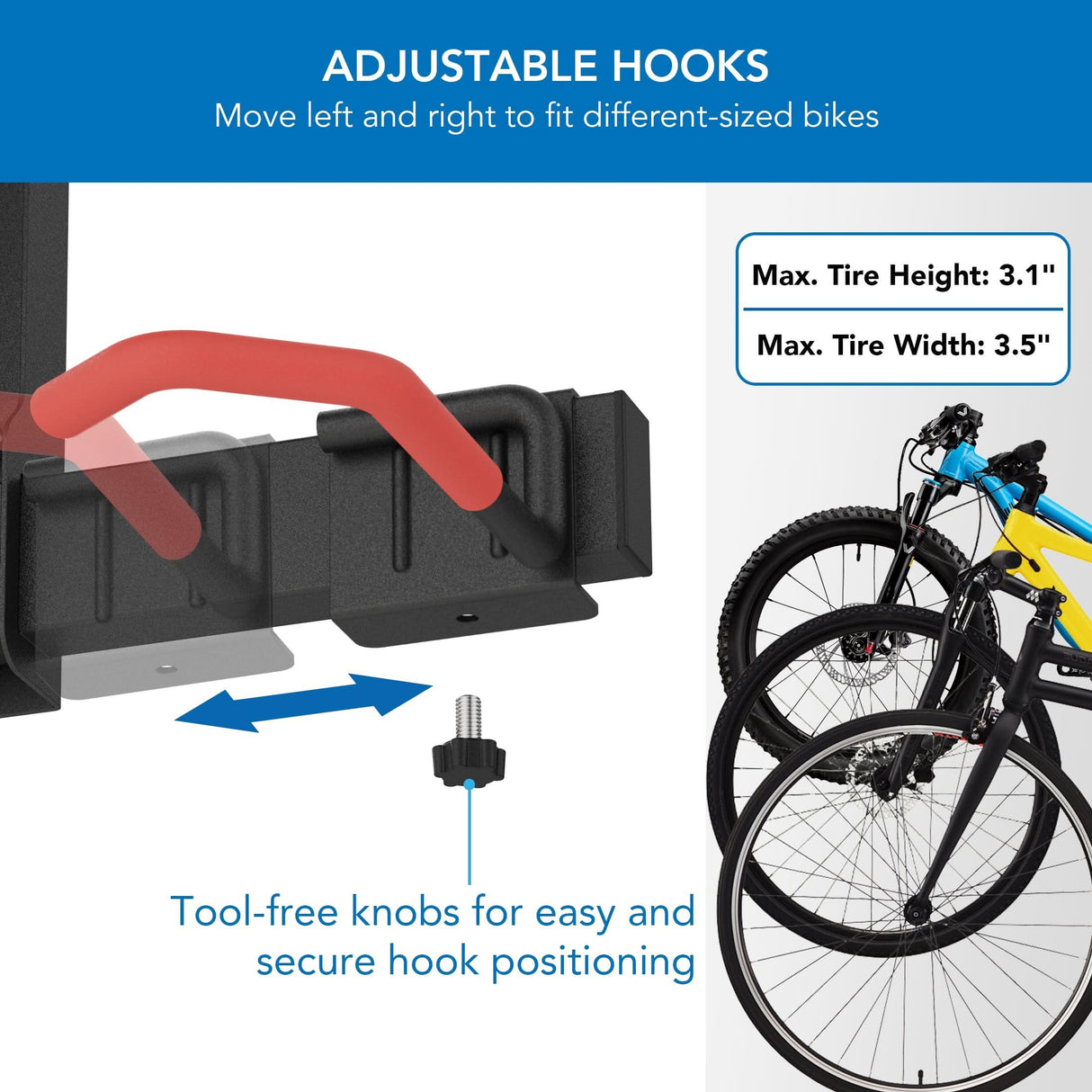 Bicycle Mount - WheelsUp Series Bike Wall Mount with Shelf for 5 Bikes - Mount-It! - MI-9024