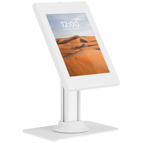 White Tablet Stand - Anti-Theft Tablet Countertop Stand for iPad, iPad Air, iPad Pro - Mount-It! - Mi-3771W_G10