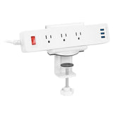 White Cable Management - Desktop Power Strip - Mount-It! - MI-7281