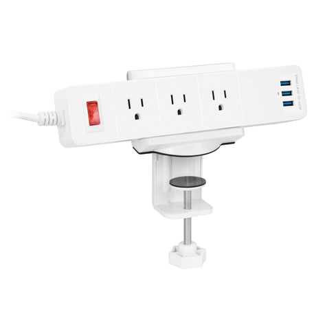 White Cable Management - Desktop Power Strip - Mount-It! - MI-7281