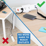 White Cable Management - Desktop Power Strip - Mount-It! - MI-7281