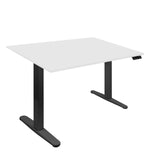 White Standing Desk - Dual Motor Electric Standing Desk with 48" Tabletop - Black Base - Mount-It! - MI-18120