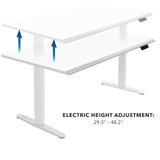 White Standing Desk - Dual Motor Electric Standing Desk with 60" Tabletop - White Base - Mount-It! - MI-18123