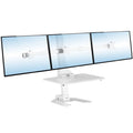 White Desk Converters - Electric Standing Desk Converter for 3 Monitors - Mount-It! - MI-7983WHT