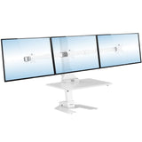 White Desk Converters - Electric Standing Desk Converter for 3 Monitors - Mount-It! - MI-7983WHT