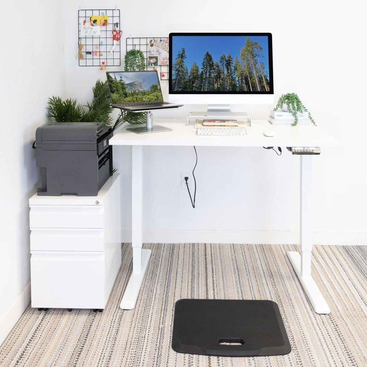 White Standing Desk - Electric Standing Desk with 48" Tabletop - White Base - Mount-It! - MI-18060