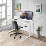 White Standing Desk - Electric Standing Desk with 48" Tabletop - White Base - Mount-It! - MI-18117