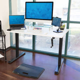 White Standing Desk - Hand Crank Standing Desk Frame with 48" Tabletop - Mount-It! - MI-18069