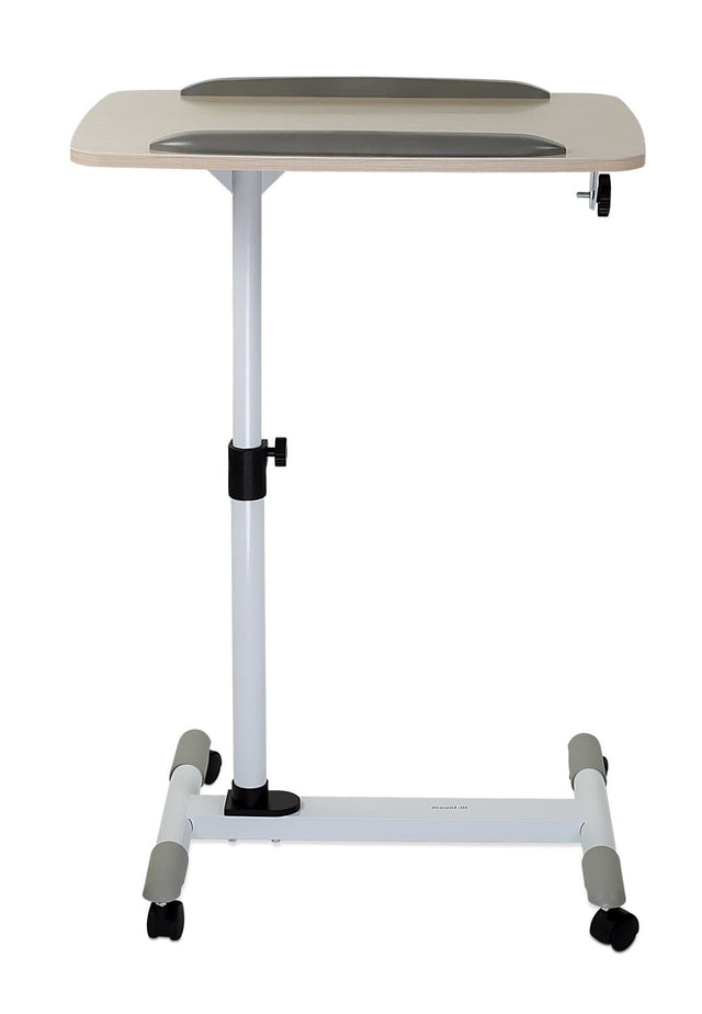 White Mobile Standing Desk - Height Adjustable Rolling Laptop Cart - Mount-It! - MI-7946