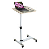 White Mobile Standing Desk - Height Adjustable Rolling Laptop Cart - Mount-It! - MI-7946