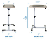 White Mobile Standing Desk - Height Adjustable Rolling Laptop Cart - Mount-It! - MI-7946