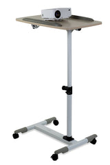 White Mobile Standing Desk - Height Adjustable Rolling Laptop Cart - Mount-It! - MI-7946