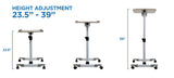 White Mobile Standing Desk - Height Adjustable Rolling Laptop Cart - Mount-It! - MI-7946