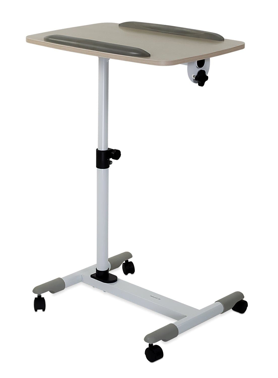 White Mobile Standing Desk - Height Adjustable Rolling Laptop Cart - Mount-It! - MI-7946