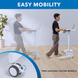 White Mobile Standing Desk - Mobile Sit-Stand Computer Workstation - Mount-It! - MI-7979W