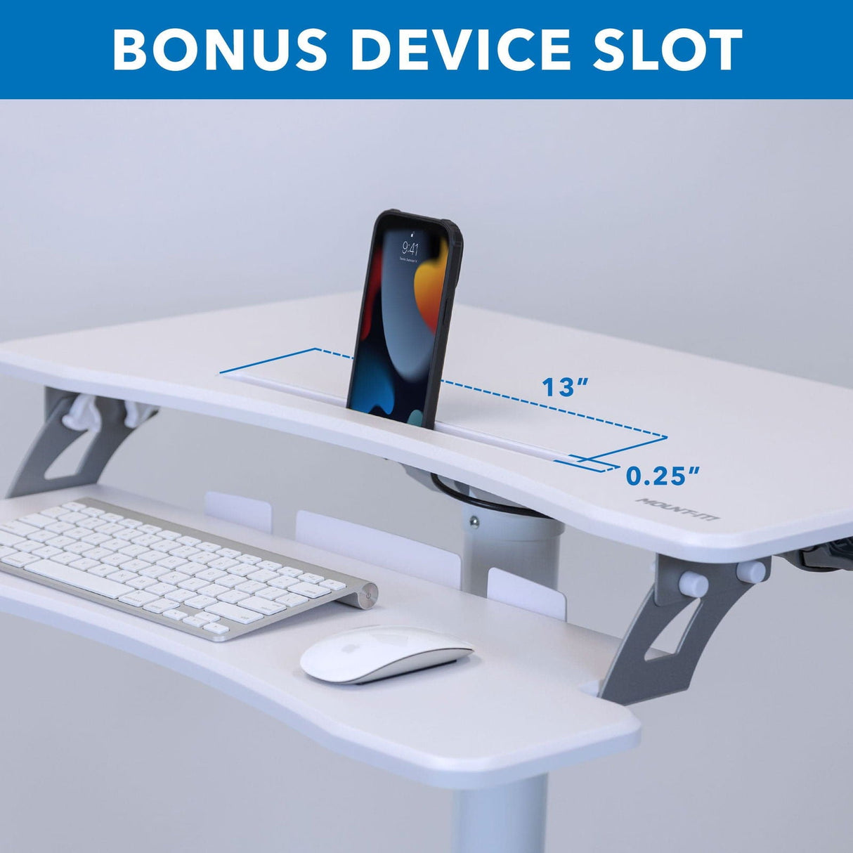 White Mobile Standing Desk - Mobile Sit-Stand Computer Workstation - Mount-It! - MI-7979W