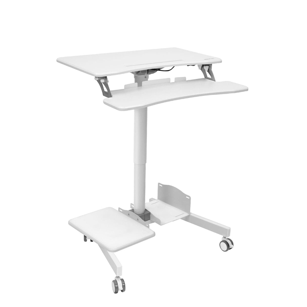 White Mobile Standing Desk - Mobile Sit-Stand Computer Workstation - Mount-It! - MI-7979W