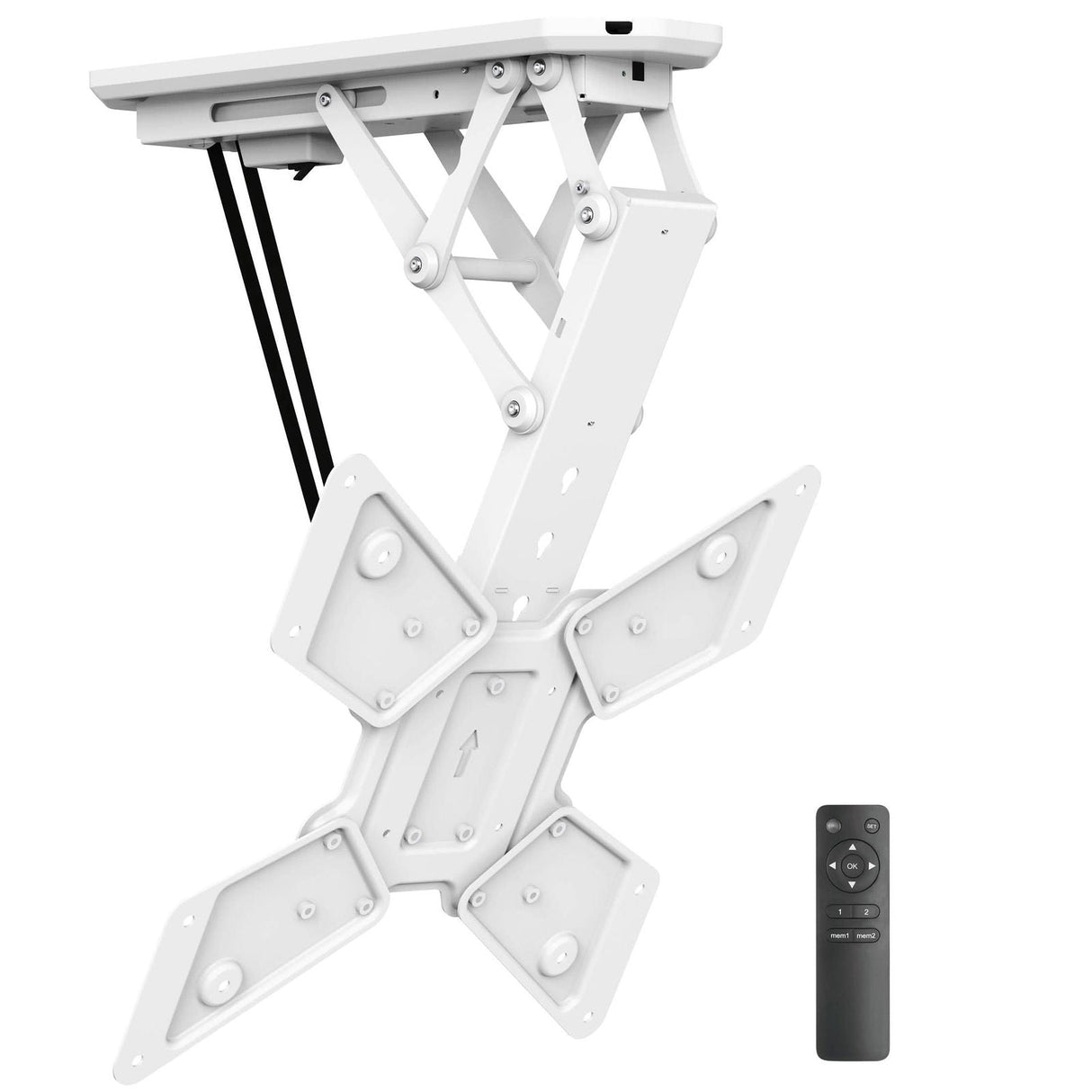 White TV Mount - Retractable Motorized Ceiling TV Mount - Mount-It! - MI-4223W