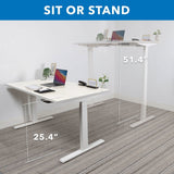 White Standing Desk - Ultimate Dual Motor Electric Standing Desk with 48" Tabletop - White Base - Mount-It! - MI-18066