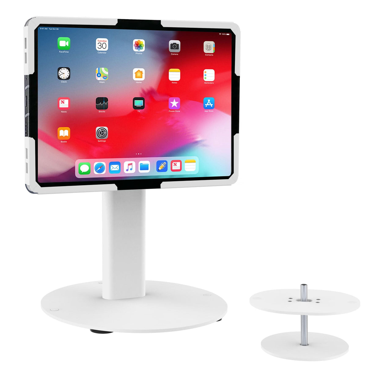 White Tablet Stand - Universal Tablet Countertop Stand with Tilt - Mount-It! - MI-3881WHT