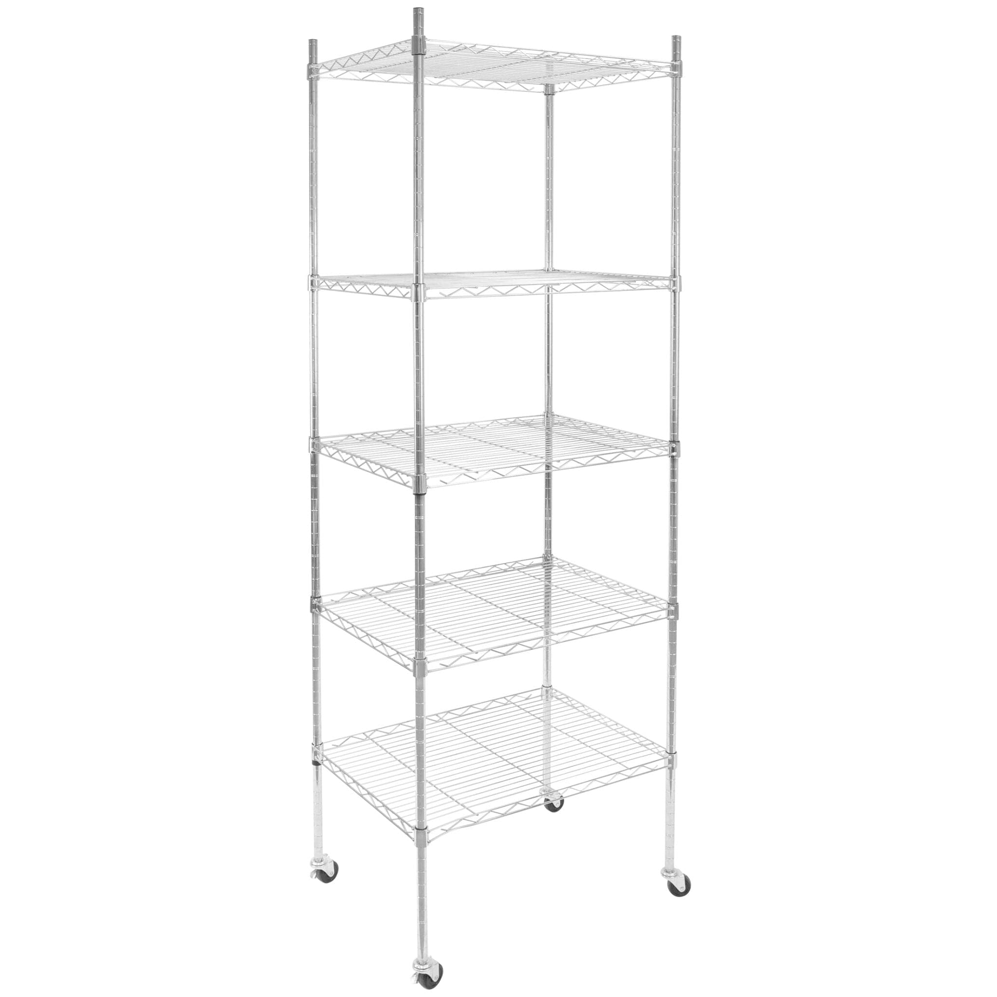 5 Tier Wire Shelving with Wheels - Mount-It!