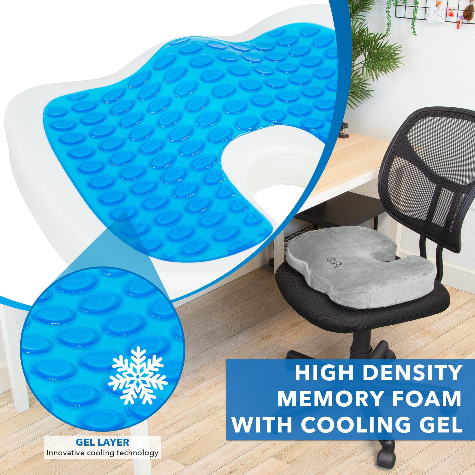 ErgoActive Cooling Gel Seat Cushion