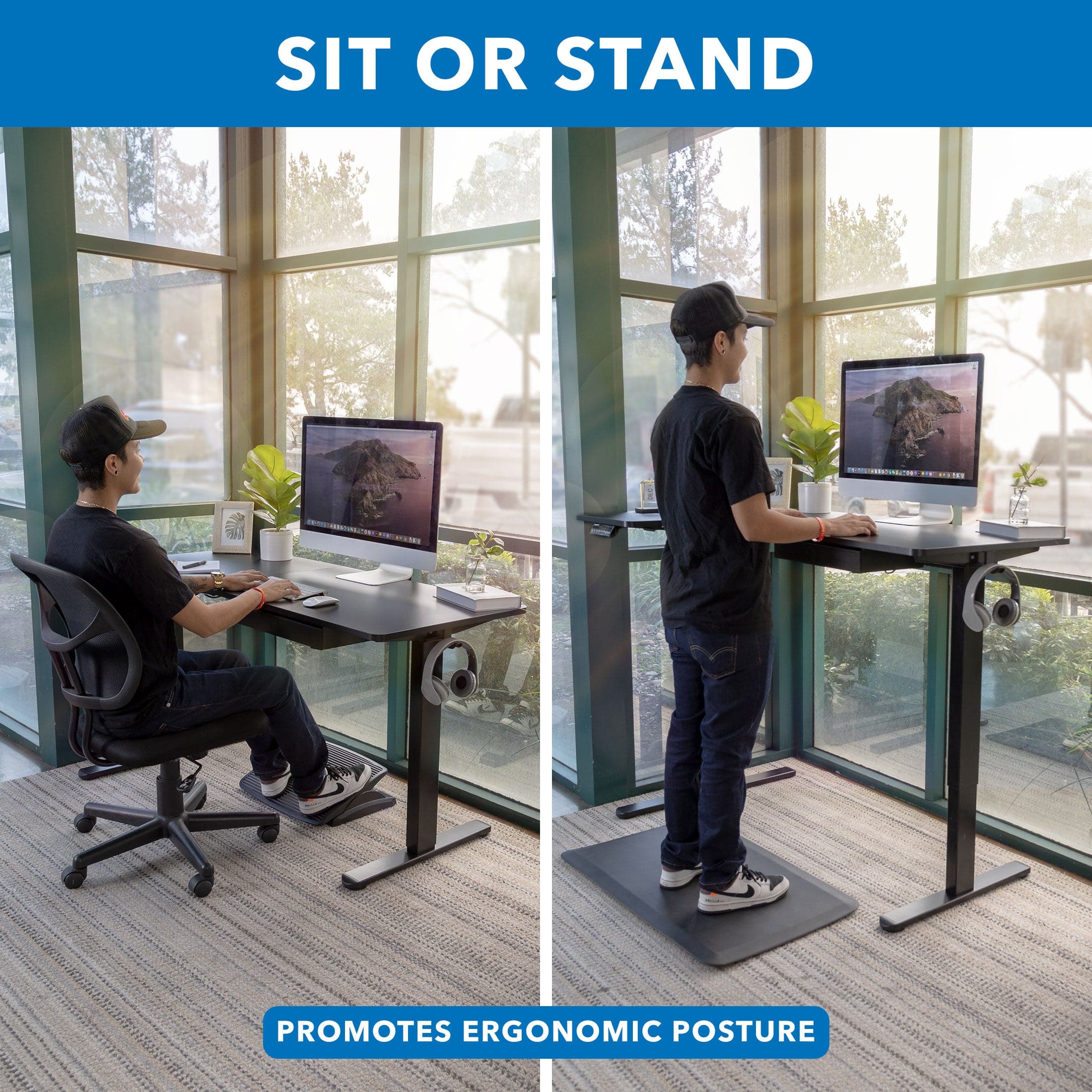 L-Shaped Electric Height Adjustable Sit-Stand Desk