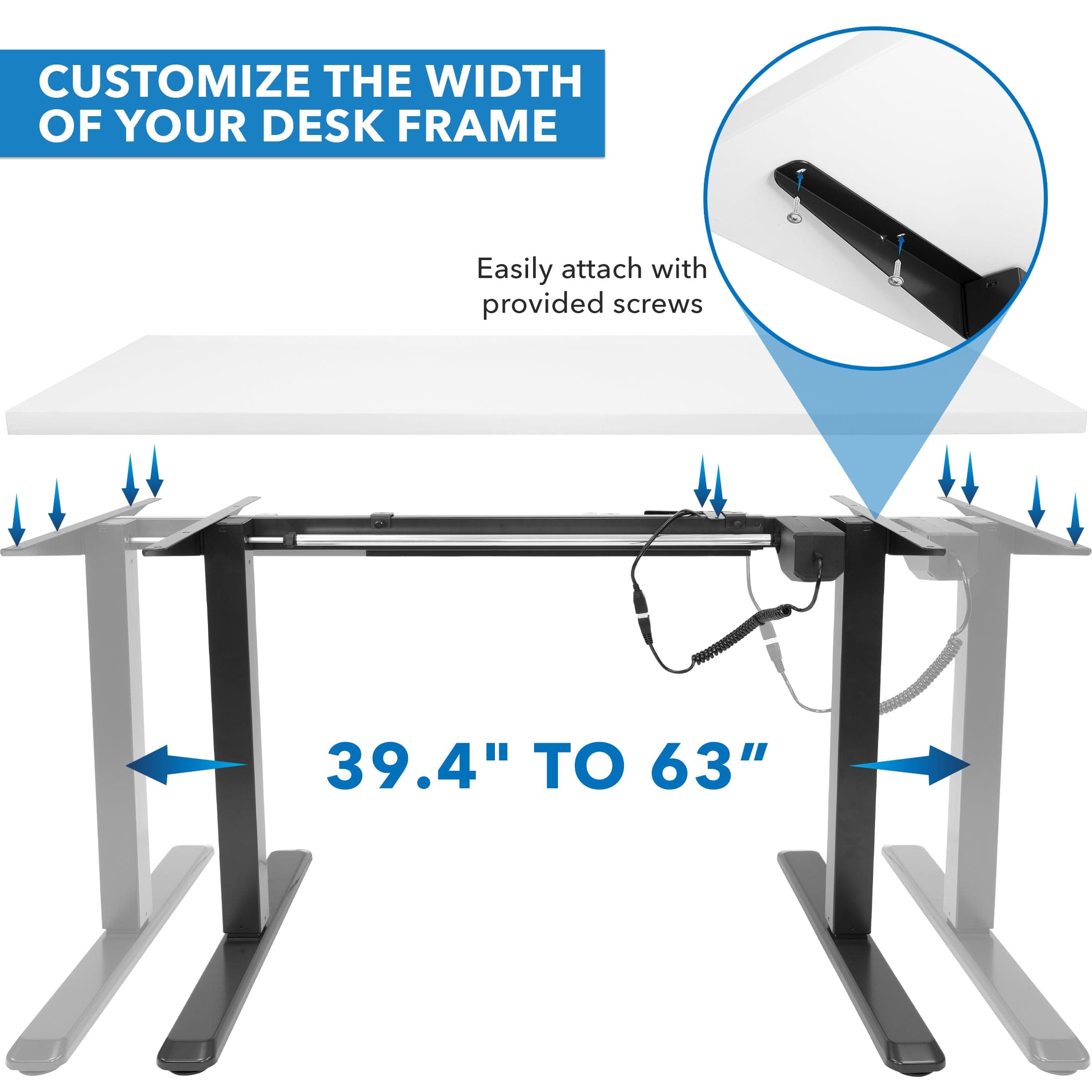 Electric Standing Desk Frame with 48" Tabletop