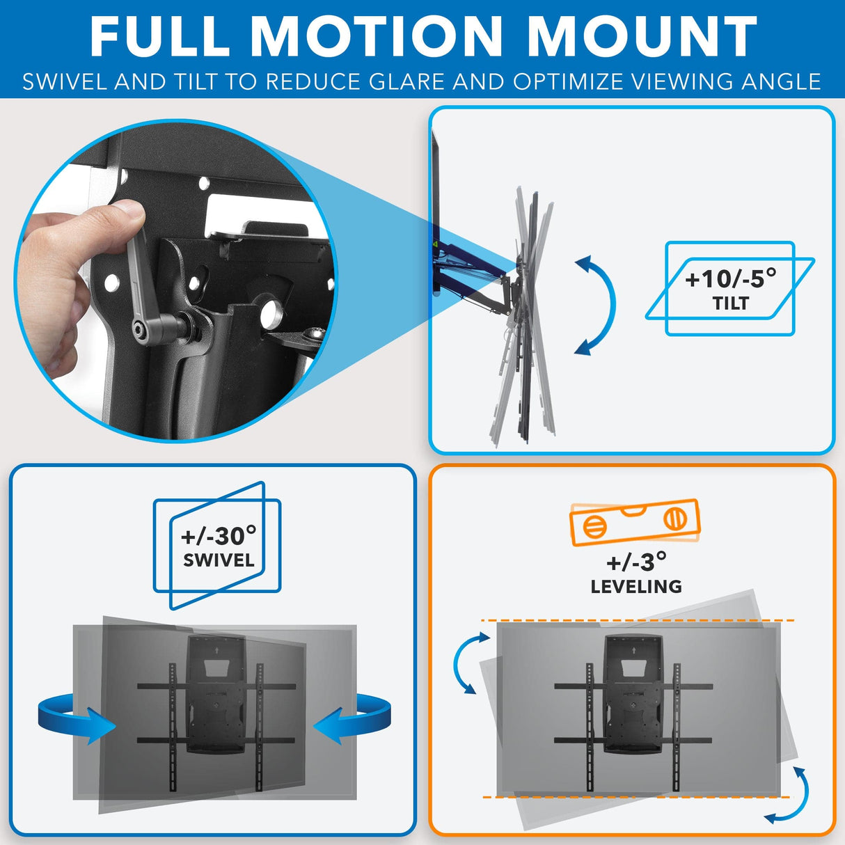 Motorized Fireplace TV Mount With Recessed Base