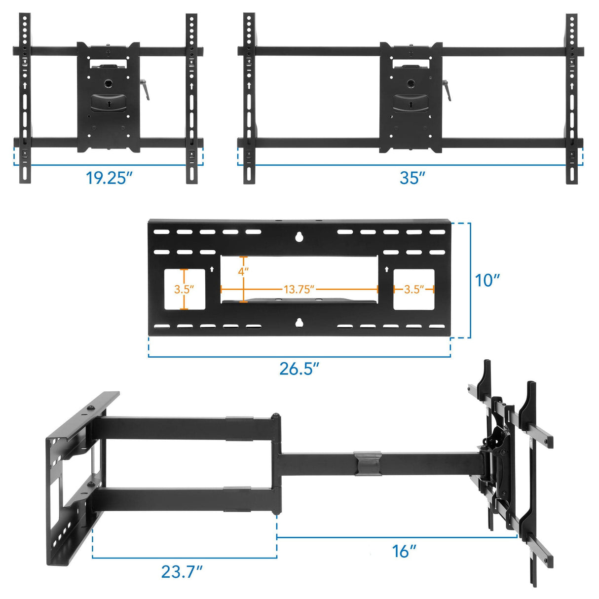 Full Motion TV Wall Mount with Extra Long Extension