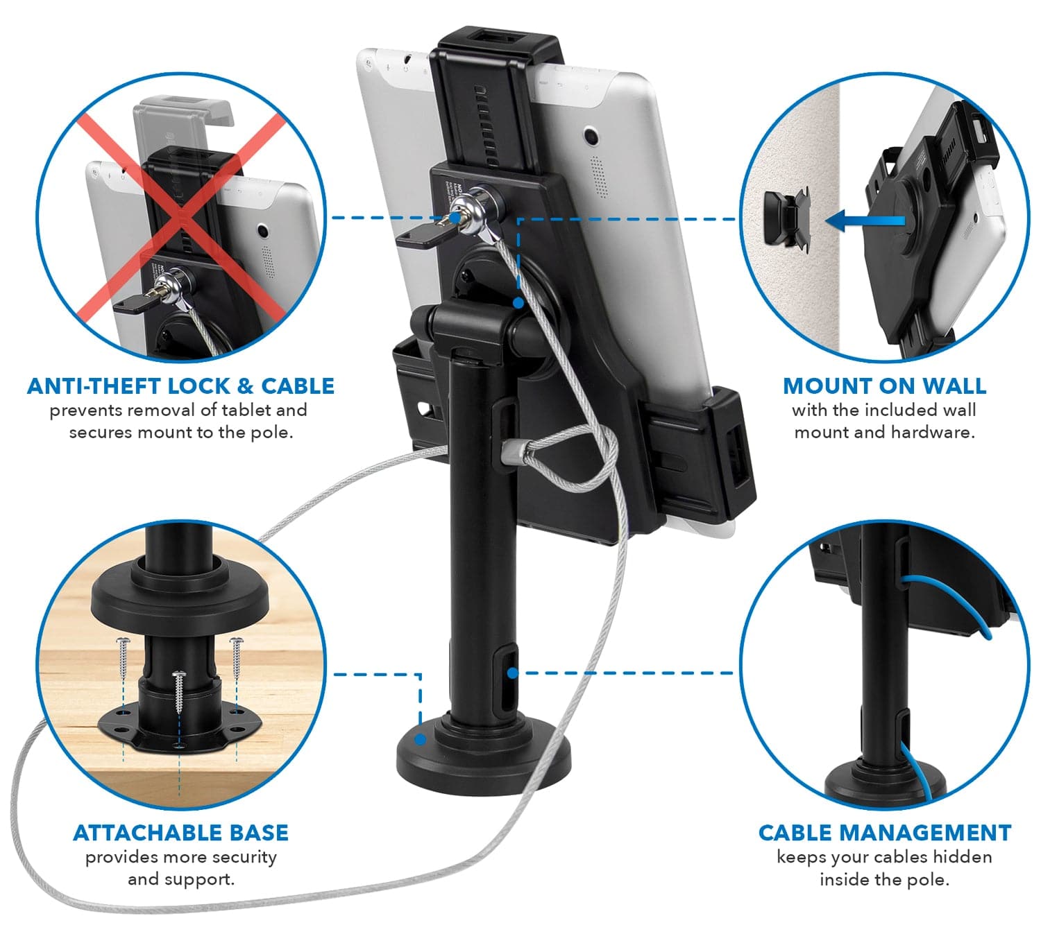 Universal Tablet Stand w/ Cable Lock