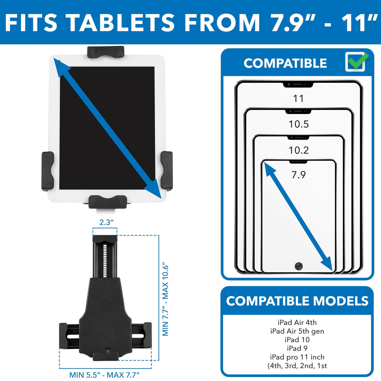 Universal Tablet Stand with Cable Lock