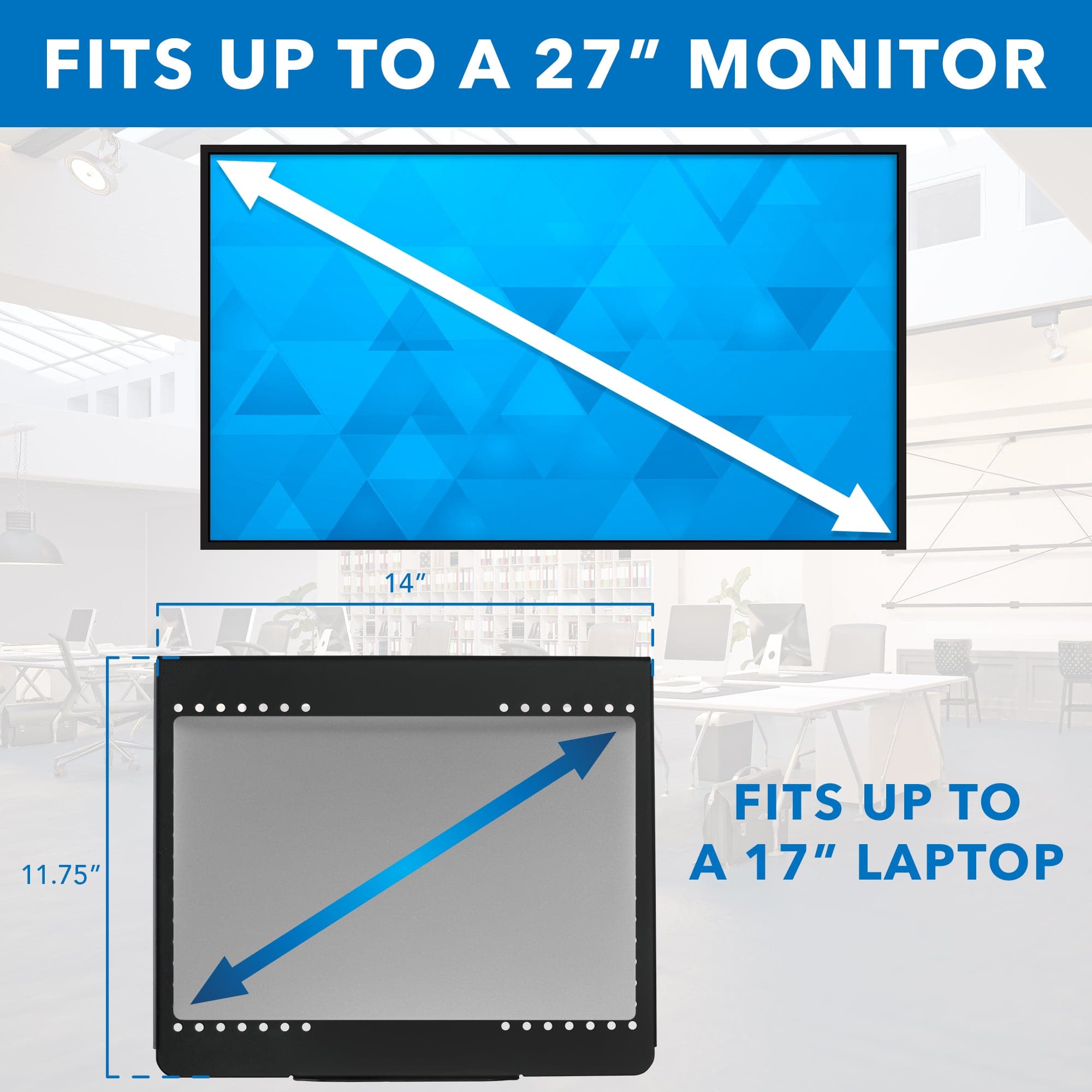  Mount-It! Soporte de escritorio para laptop, brazo de  movimiento completo para laptop con bandeja ventilada, brazo de extensión  ajustable de alta resistencia para portátil de hasta 17 pulgadas con :  Electrónica