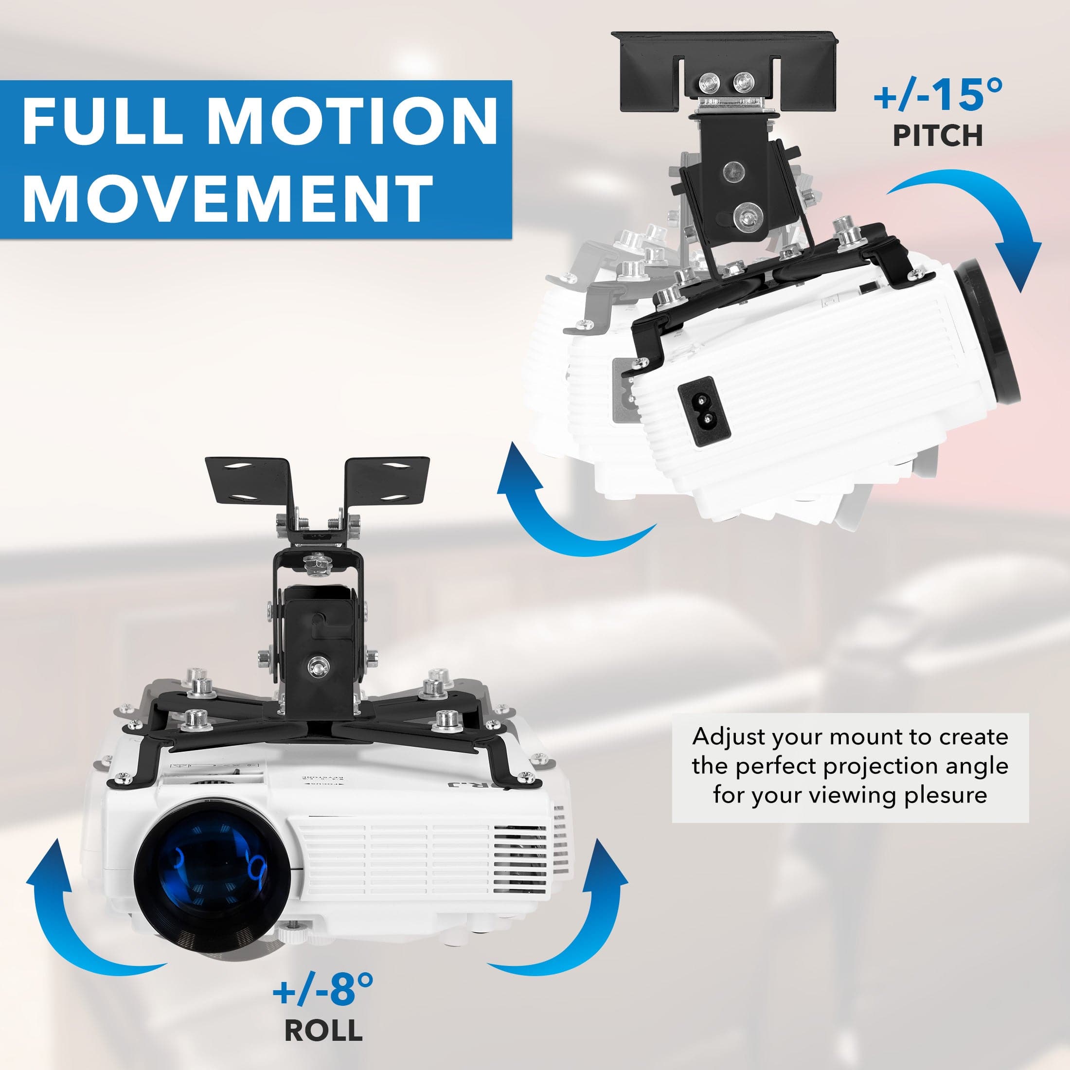 Full Motion Projector Wall & Ceiling Mount