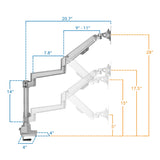 Full Motion Single Monitor Desk Mount, Height Adjustable with Gas Spring Arm