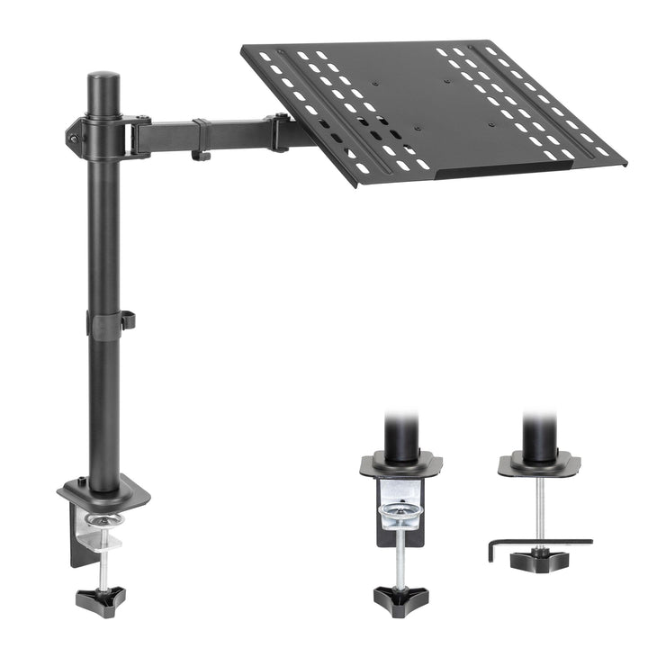 Full Motion Laptop Desk Mount with Cooling Tray