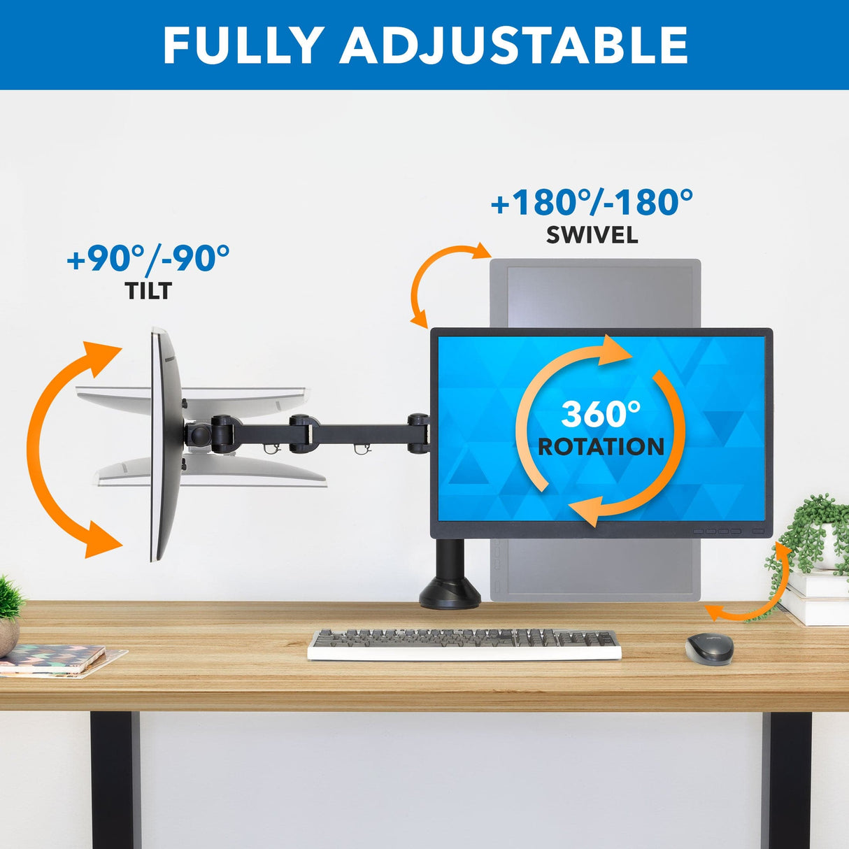 Dual Monitor Desk Mount for 13-27 Inch Screens