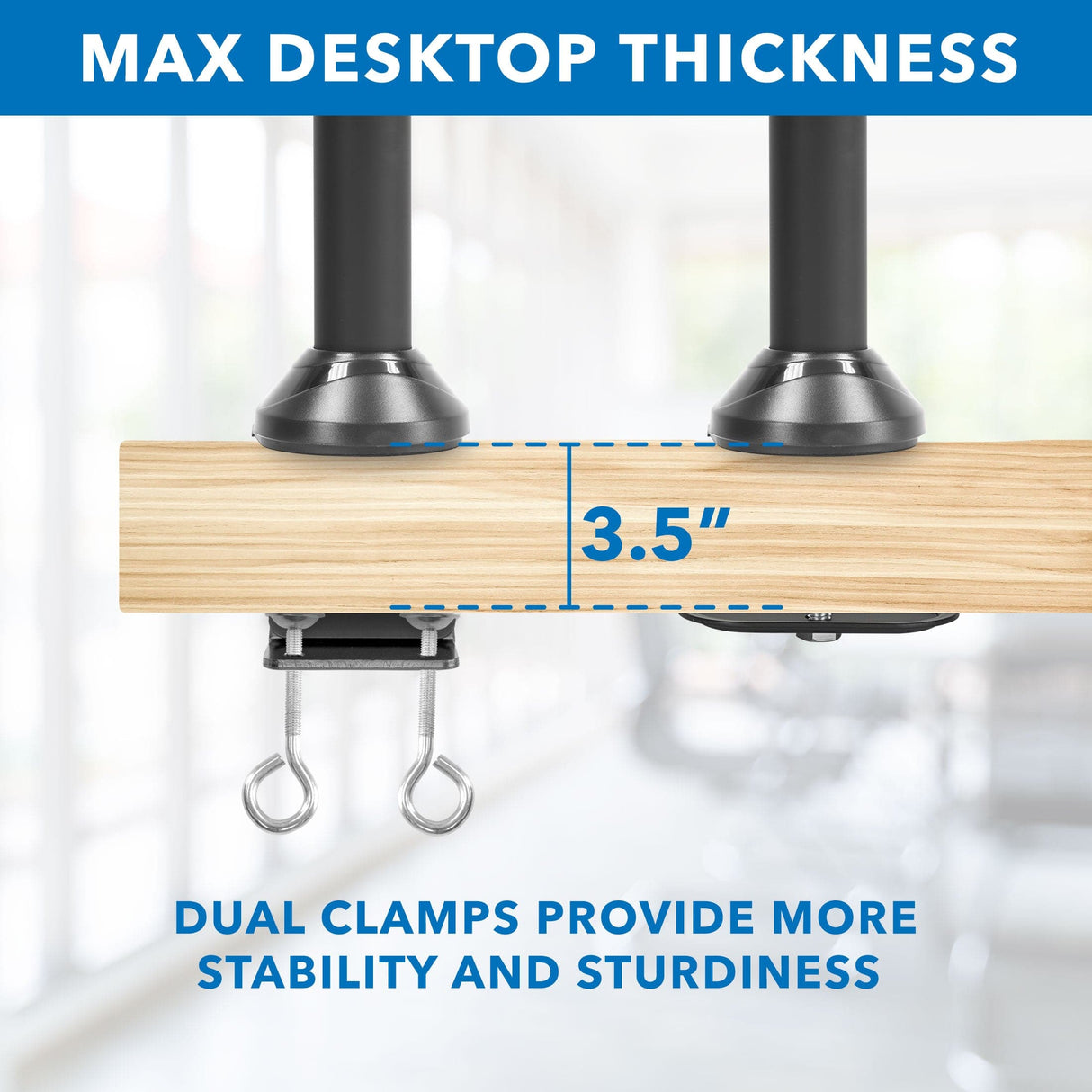 Dual Monitor Desk Mount for 13-27 Inch Screens