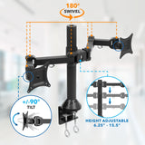 Dual Monitor Desk Mount for 13-27 Inch Screens